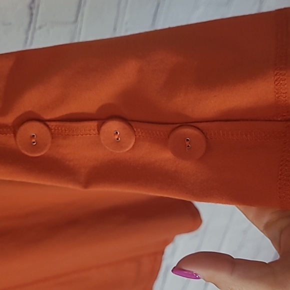 Rust Burnt Orange Long Sleeve Scoop Neck Tunic Top Size L/XL - Picture 4 of 7